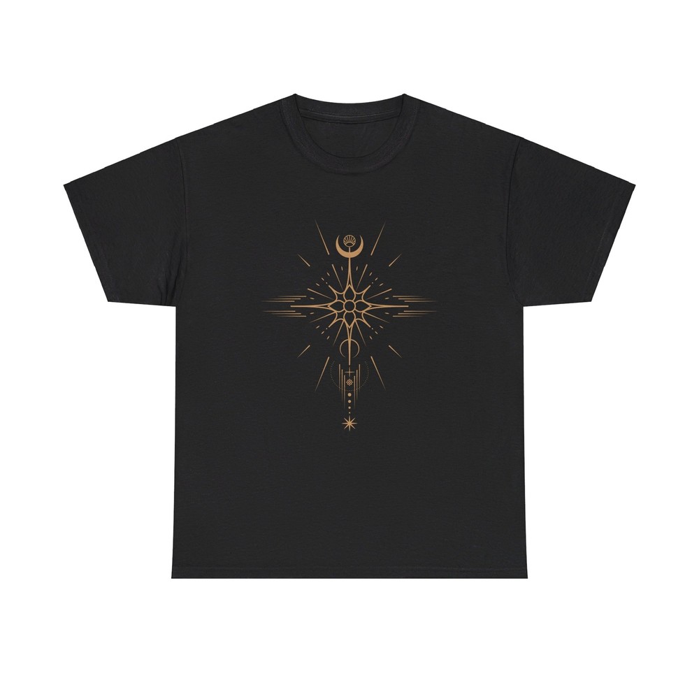 Magical Celestial Graphic T-Shirt - cool abstract esoteric gold mystical art-image