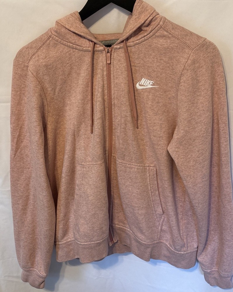 Women’s Nike Sportswear Gym Vintage Full Zip Hoodie!!! Pink With Gray  Med