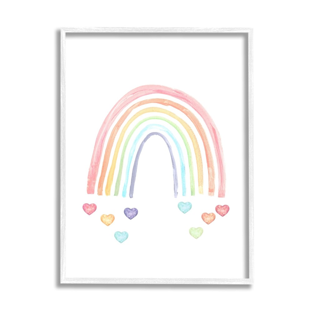 Rainbow with Falling Hearts Framed Giclee Art by Lil' Rue