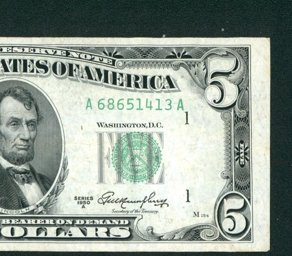 $5 1950 Federal Reserve Note ** DAILY CURRENCY AUCTIONS