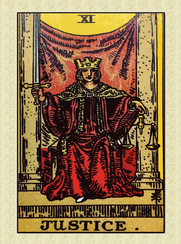 Vintage Tarot Card Justice Spades Poster for Home Wall Decor 11398