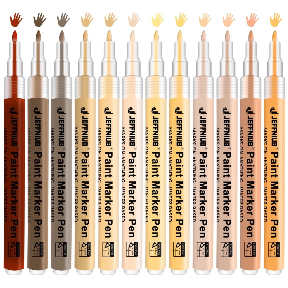 YOOHO Skin Tone Acrylic Paint Pens, Paint Markers for Wood,Glass,Fabric,Rocks...