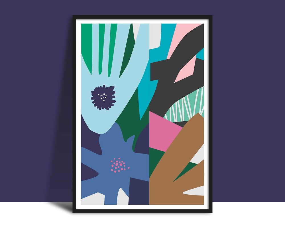 Printable Summer Nights In The Garden Collage Wall Art Botanical Flower Poster