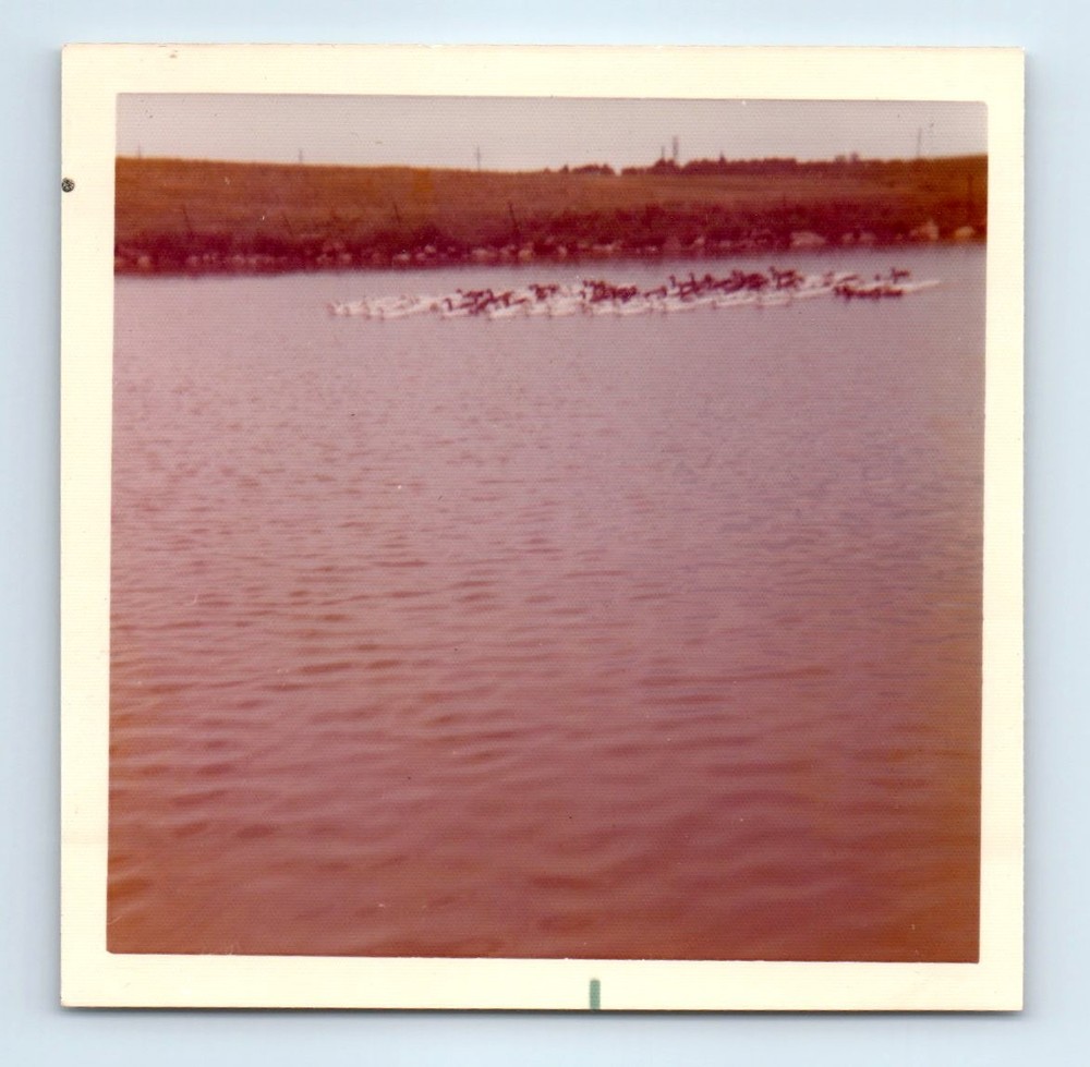 Old Vintage Square Color Photo DUCK POND HANOVER KANSAS LANDSCAPE SNAPSHOT