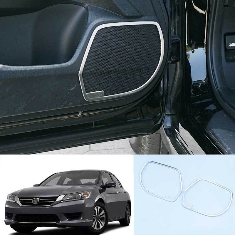 For Honda Accord 2013-2017 Silver S.Steel Inner Door Speaker Frame Cover Trim 2P