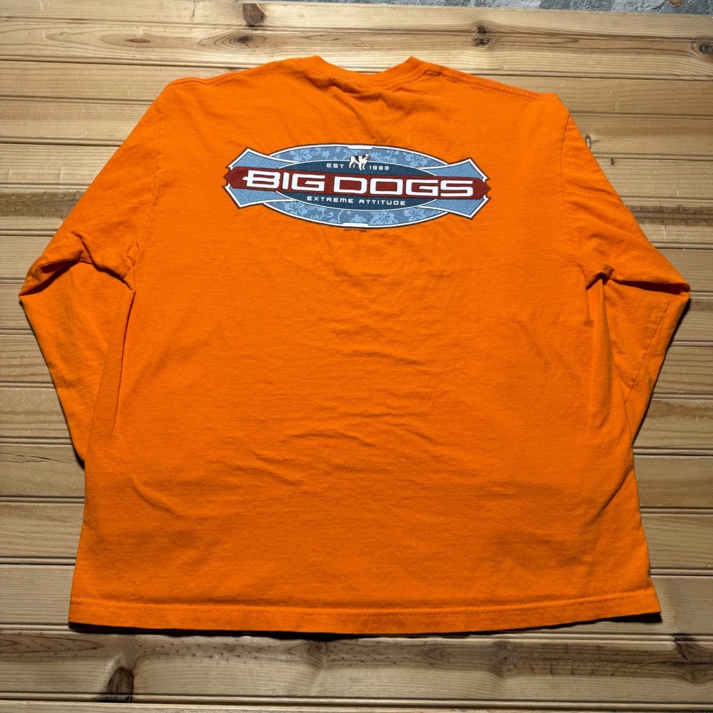 Vintage 2002 Big Dogs Canine Extreme Attitude Long Sleeve Graphic T-Shirt Large