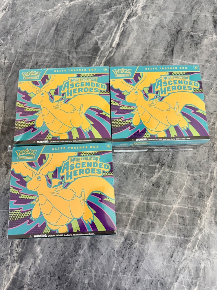 Pokemon Ascend Heroes Elite Trainer Box ETB Brand New Factory Sealed Lot Of 3