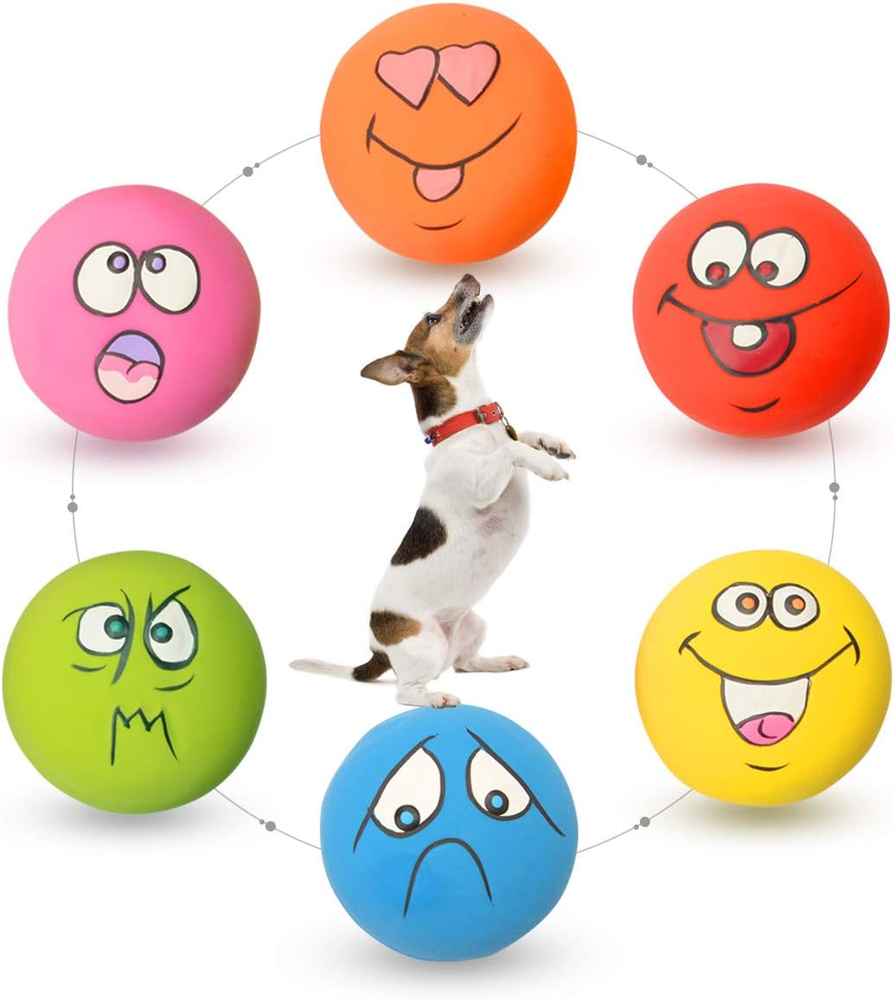 Latex Dog Squeaky Toys Rubber Soft Dog Toys Chewing Squeaky Toy Fetch Play Balls