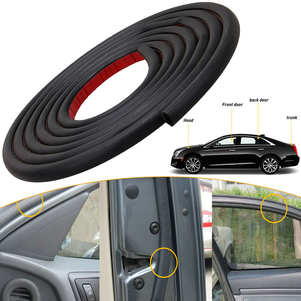 5M D-Shape Rubber Car Door Seal Strip Hollow Edge Guard Weatherstrip Universal