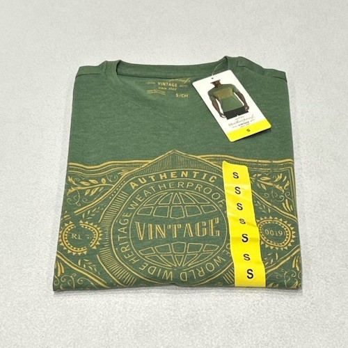 Weatherproof Vintage Men's Graphic Crew Neck Short Sleeve Tee, Green, Size S