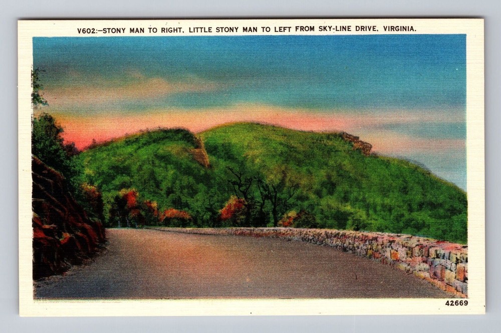 Shenandoah National Park Virginia Little Stony Man Stony Man Vintage Postcard