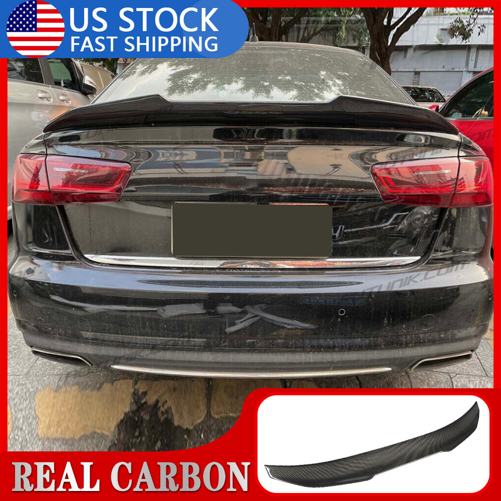 2012-2018 Audi A6 S6 C7 C7.5 High-Kick Real Carbon Fiber Trunk Spoiler Wing