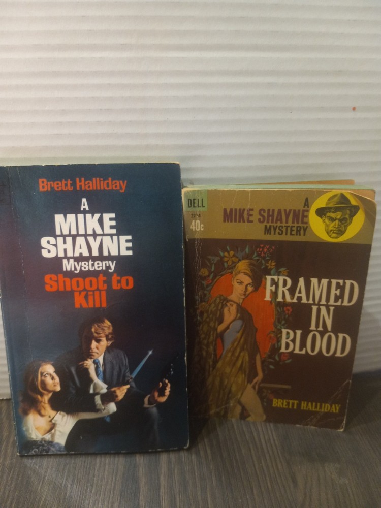 2 Mike Shayne Mystery Paperback Book Lot Brett Halliday