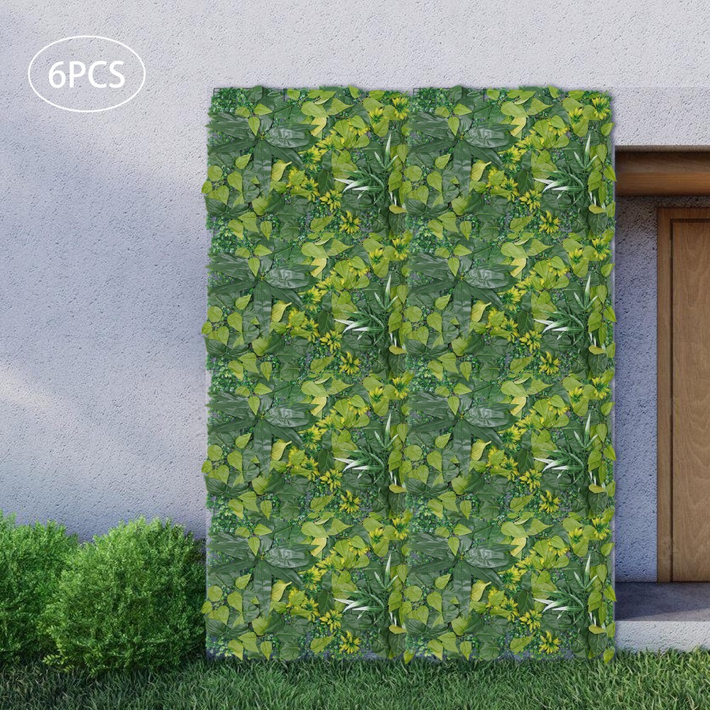 6 Pieces Artificial Plant Mat Wall Hedge Panels Privacy Fence Panels Grass