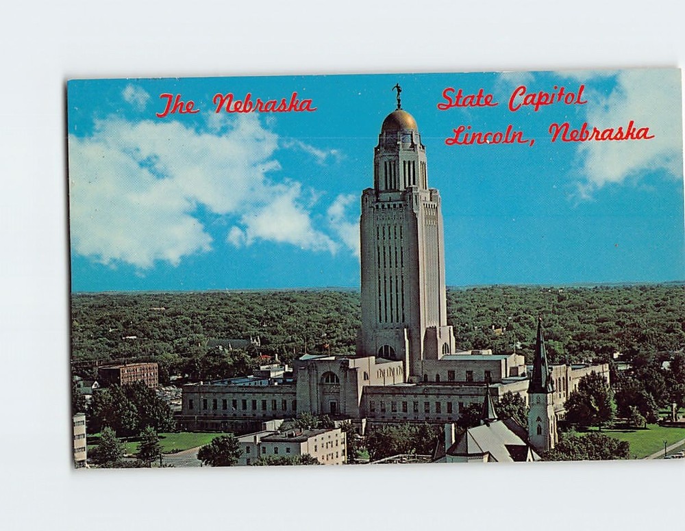 Postcard Bird's Eye View of State Capitol Lincoln Nebraska USA