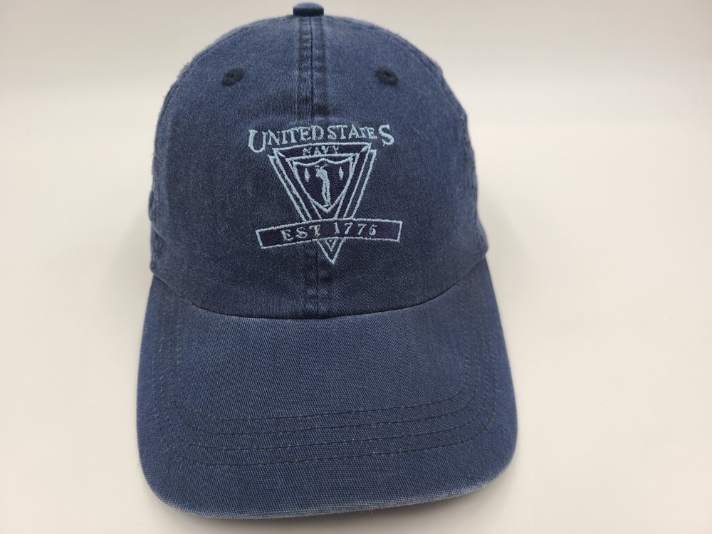 United States Navy Est 1775 Velocity Flex Fitted OSFM Hat Cap USA Men Women Blue