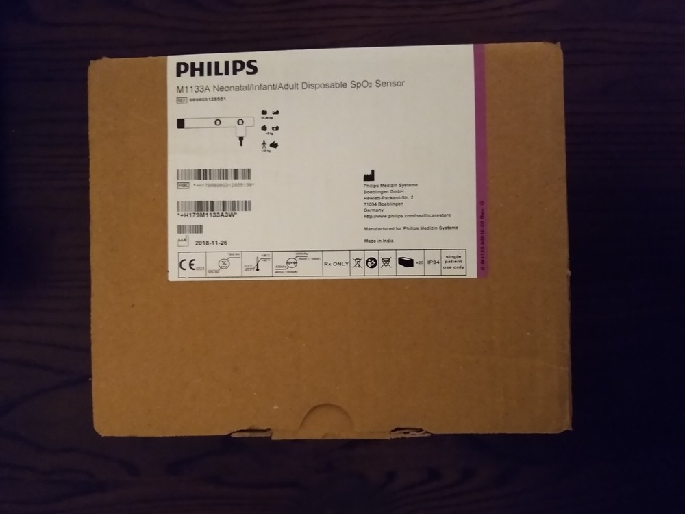 Philips M1133A Disposable Neonatal/Infant/Adult SpO2 Sensor 989803128551 New