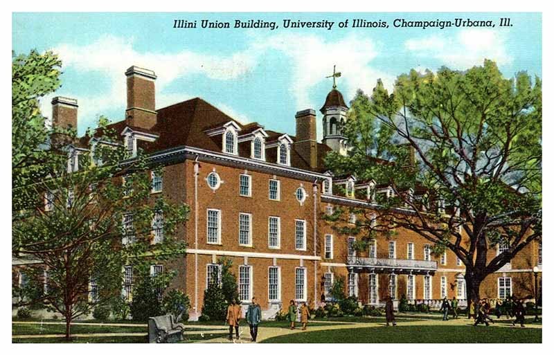 Postcard SCHOOL SCENE Champaign-Urbana Illinois IL m/09 AS6110