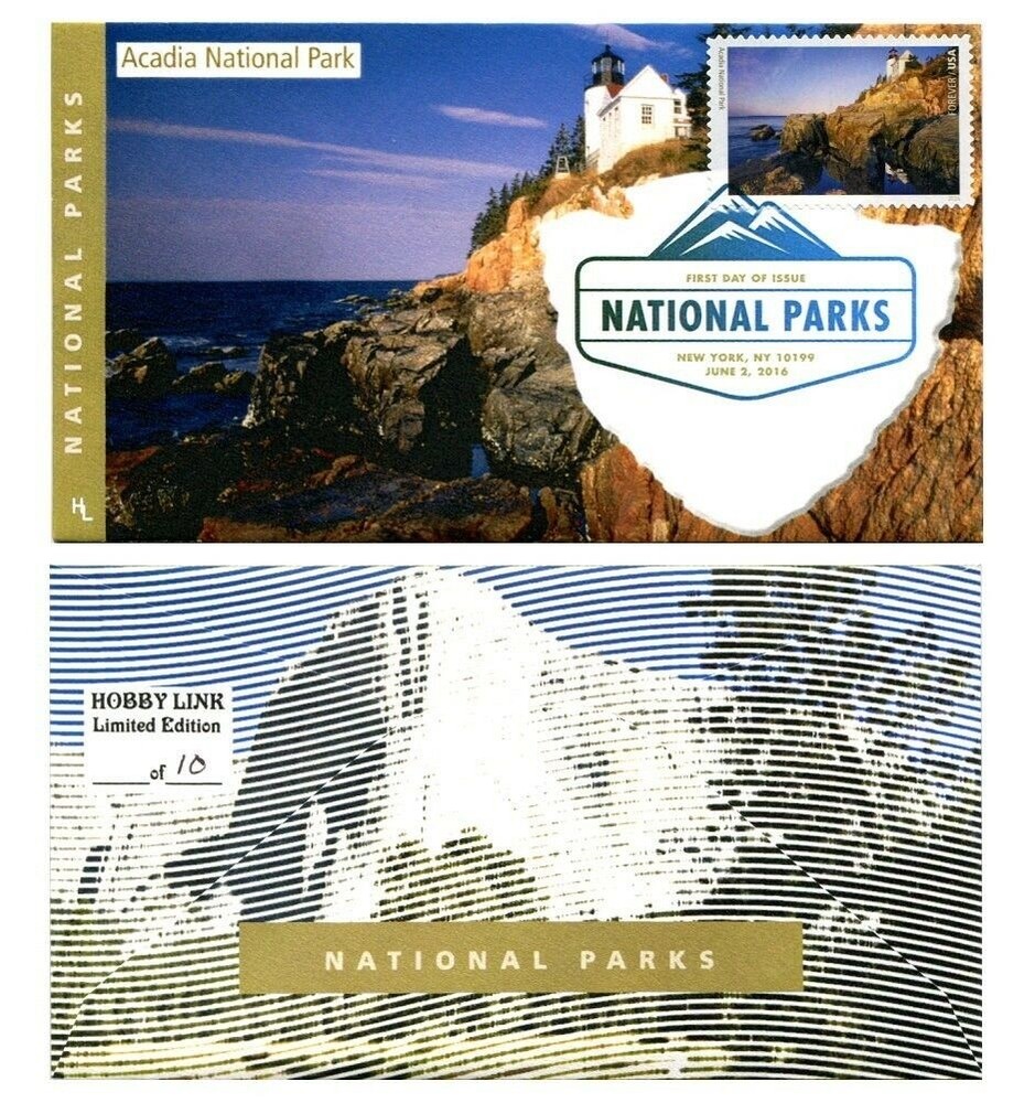 Acadia National Park First Day Cover with Color Cancel-image