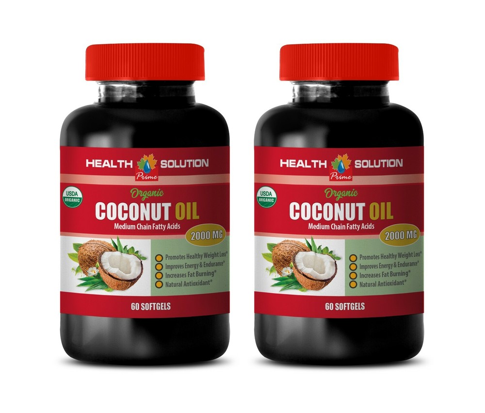 energy boost supplement - COCONUT OIL ORGANIC - digestion no bloating 2 BOTTLE