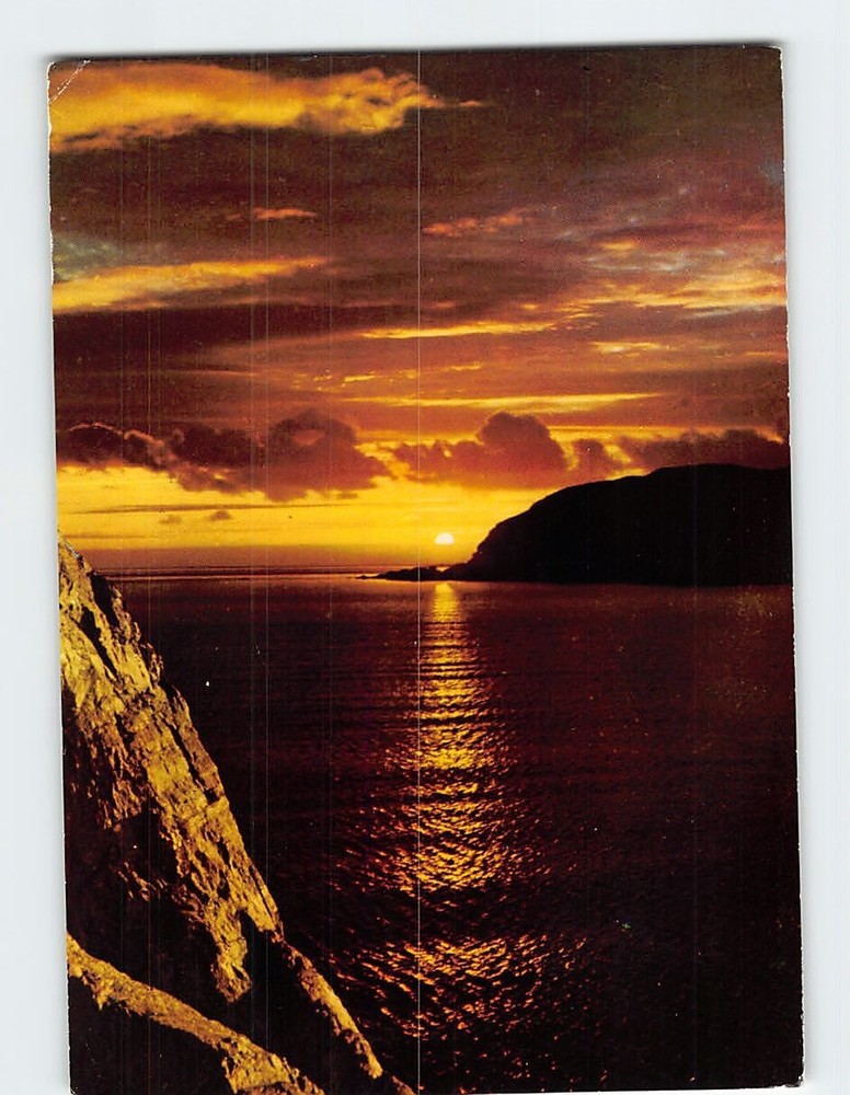 Postcard Midnight Sun Ocean Scene