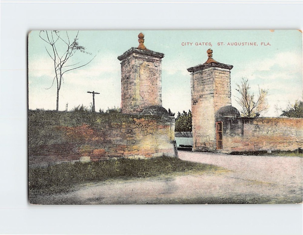 Postcard City Gates Saint St. Augustine Florida USA North America