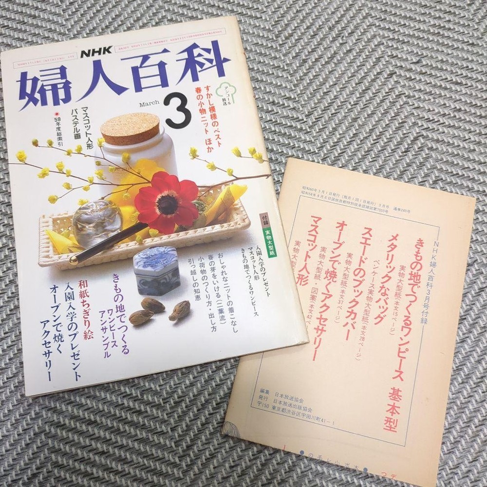 NHK Womens Encyclopedia March Issue Fashion Food Paper Accessories Japan