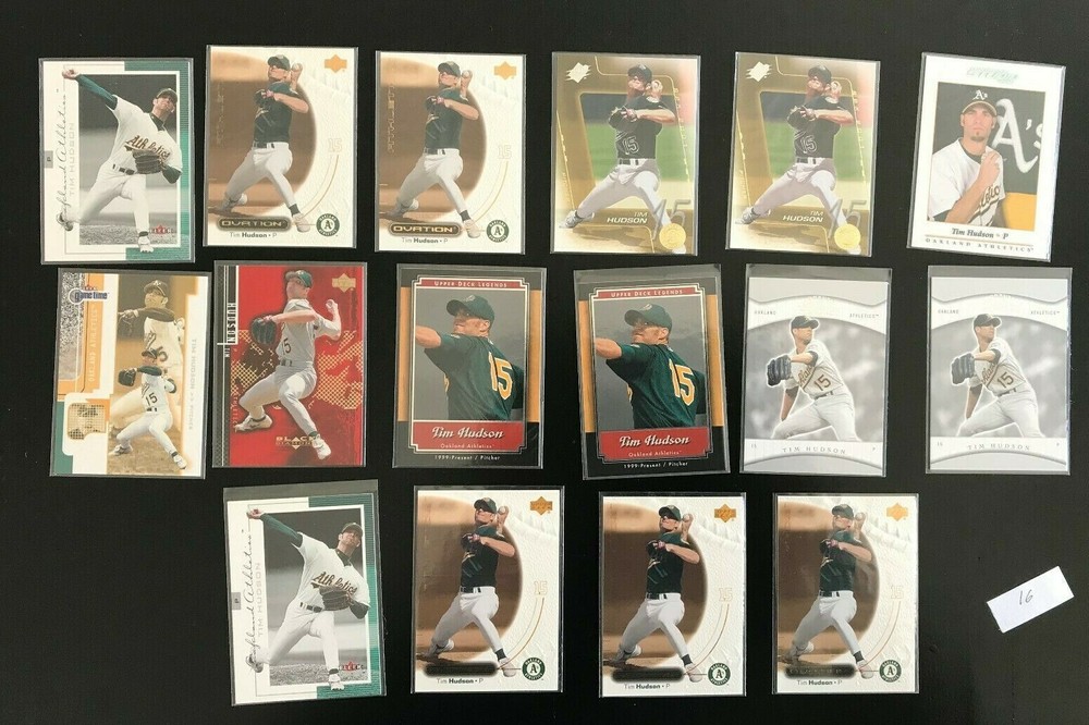 16 Card Tim Hudson Lot Oakland Athletics