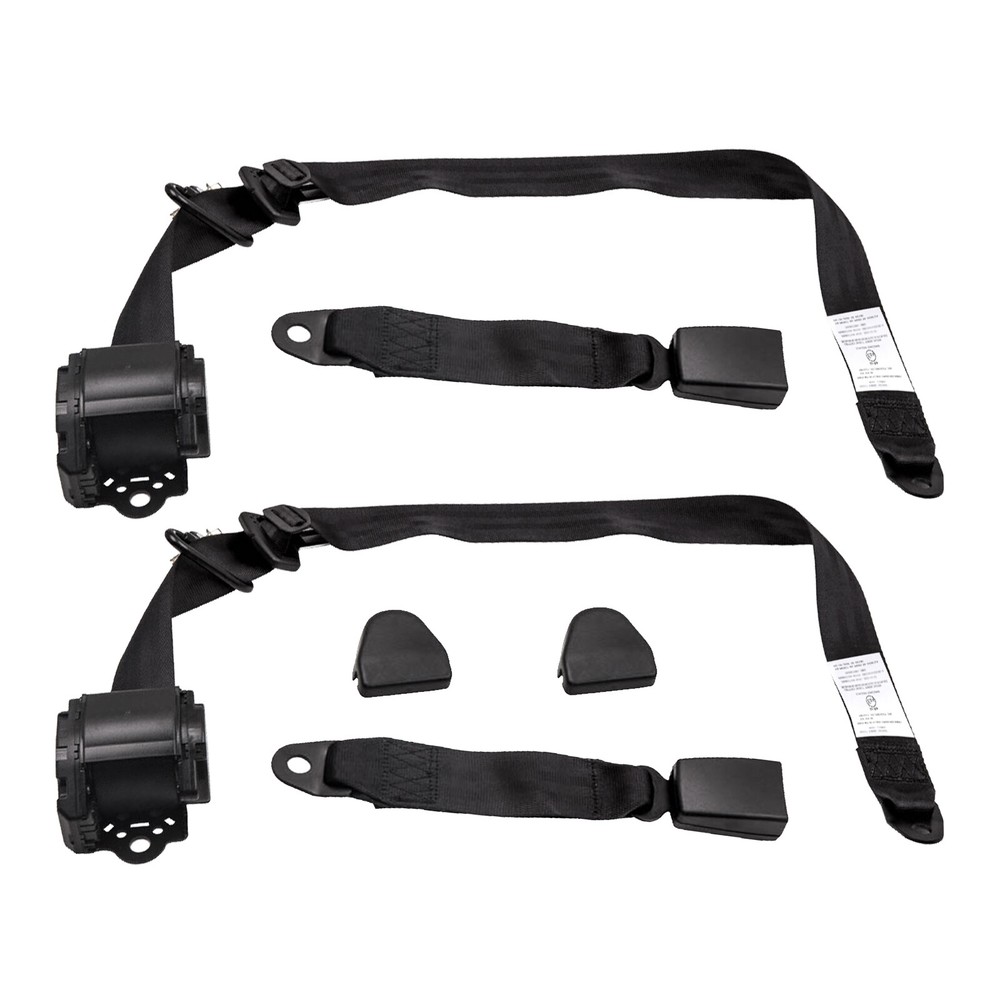 Pair Retractable Car Vehicle Seat Belt Kit Adjustable 3 Point Safety Belt Straps