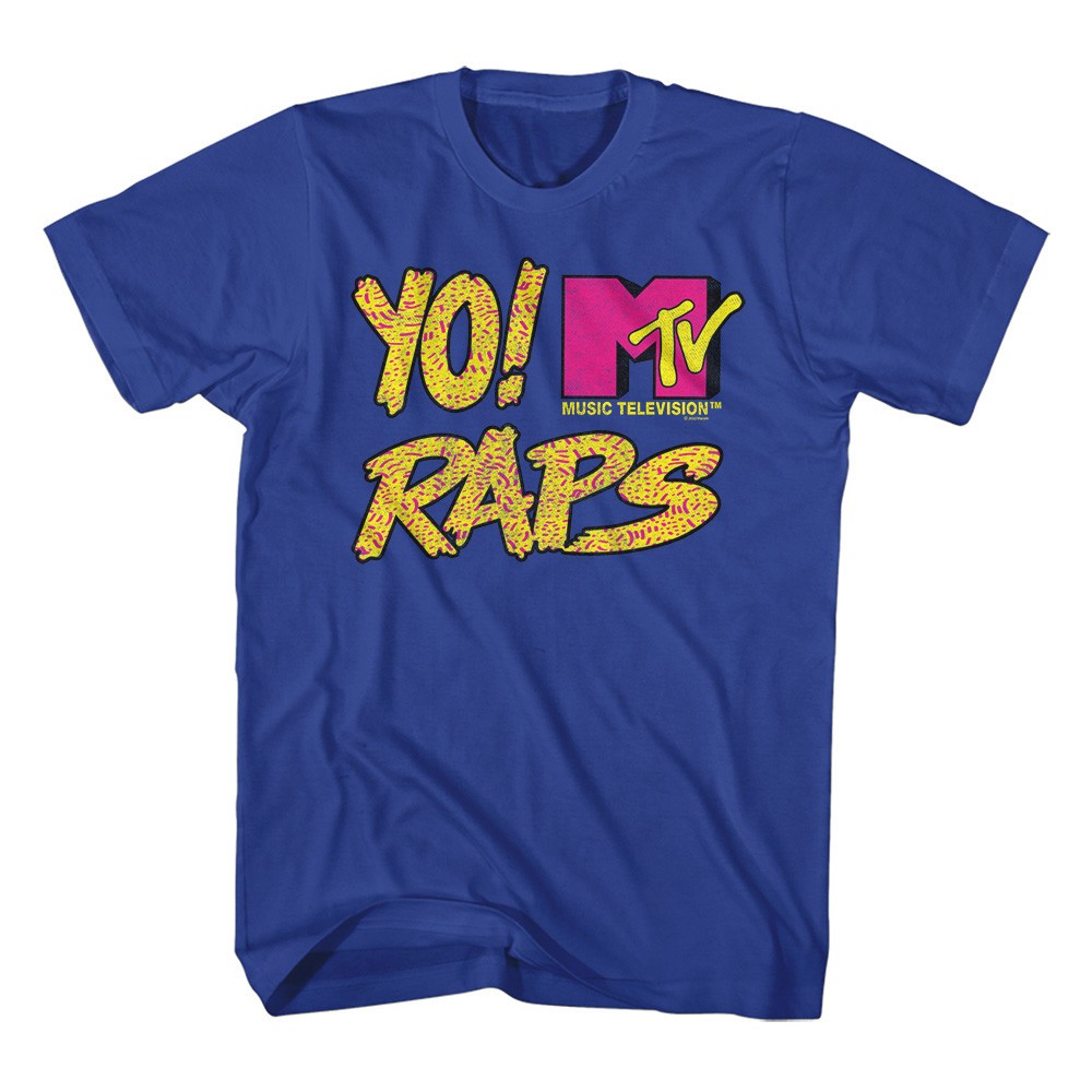 MTV Music Television Yo MTV Raps Textured Logo Men's T Shirt