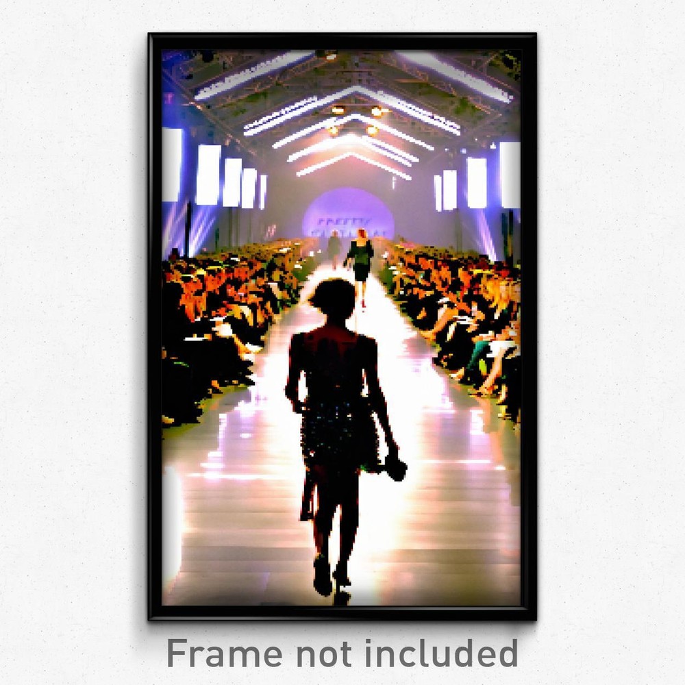 8-Bit Psychedelic Catwalk Pixel Art Poster - Trippy Video Game Print