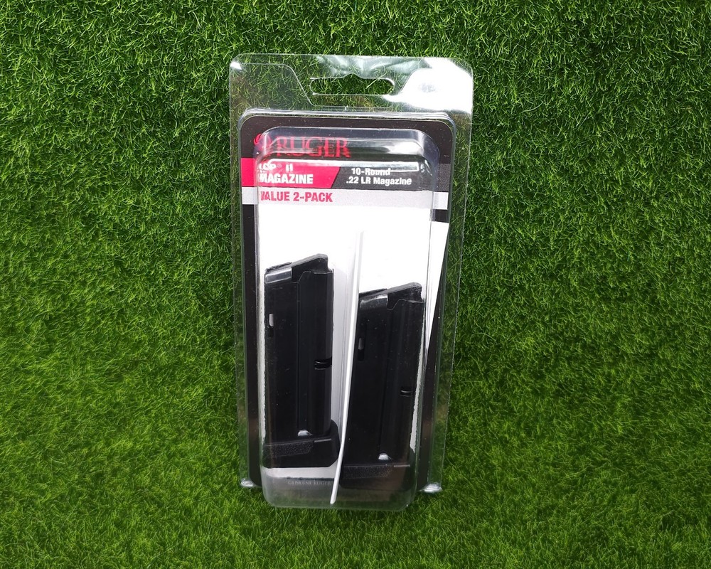 Ruger OEM .22LR 10-Round Blued Magazine Fits LCP II - 2 Pack - Black - 90697