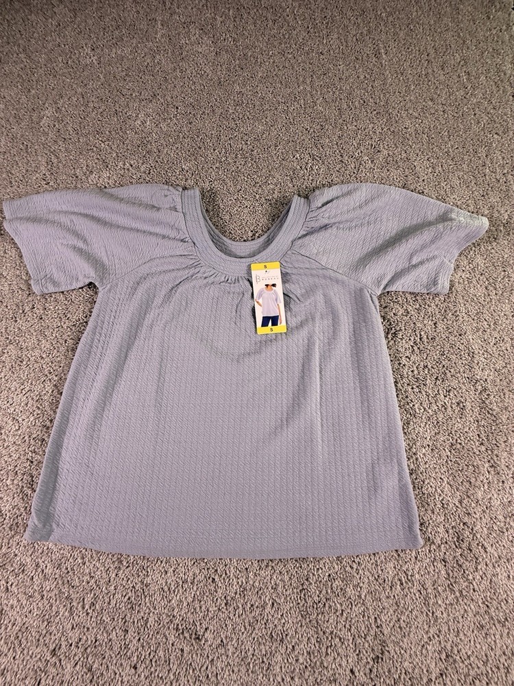 NWT Bobeau Women’s Blouse Size Small Blue Boho Short Sleeve