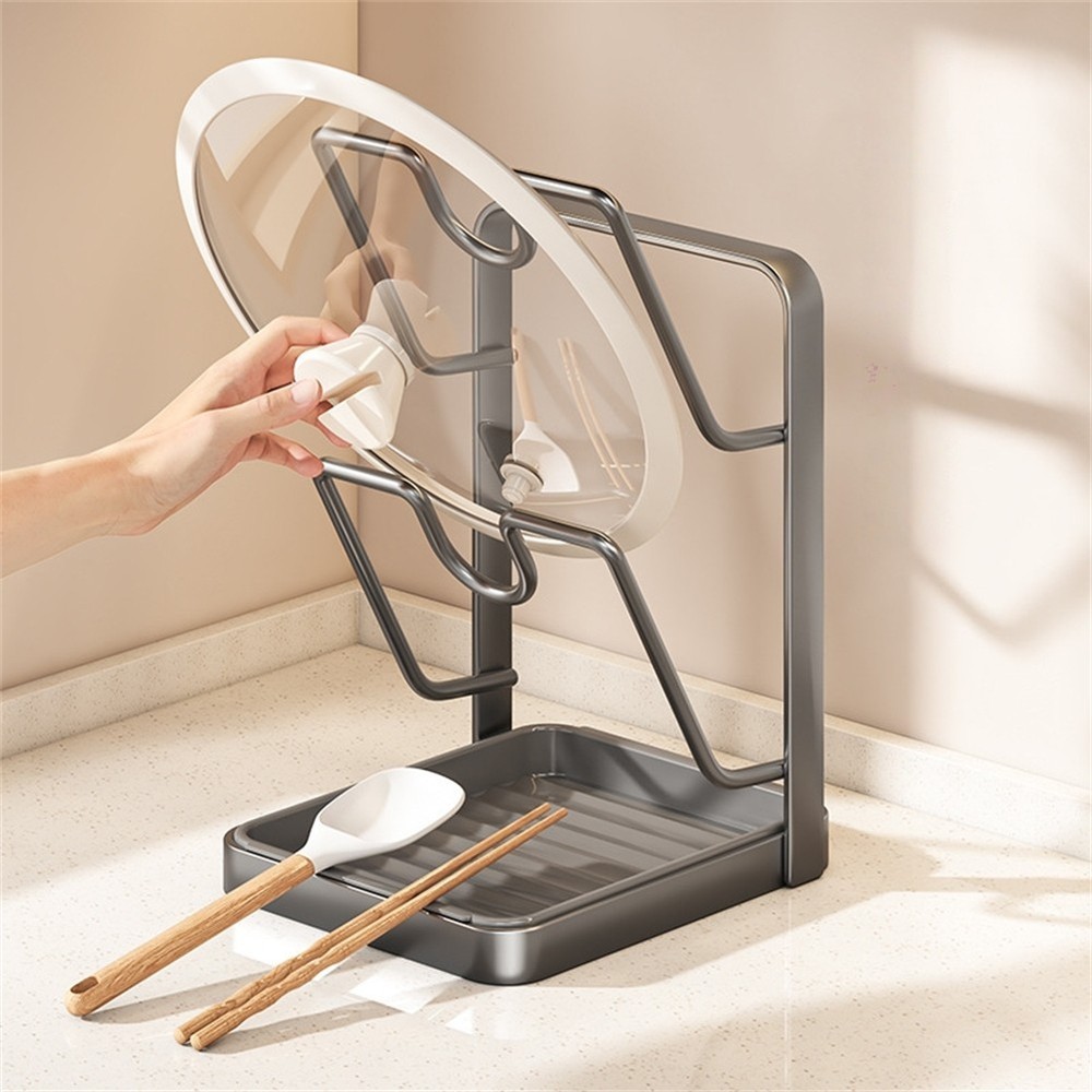 For Kitchen Countertop Pot Lid Holder And Spoon Rest For Cooking Tools