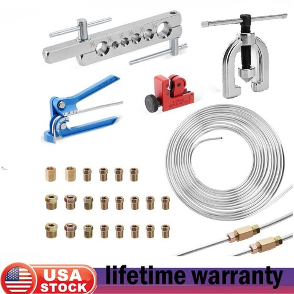 Upgraded 25ft 3/16 Copper Nickel Alloy Brake Line w/Double & Single Flaring Tool