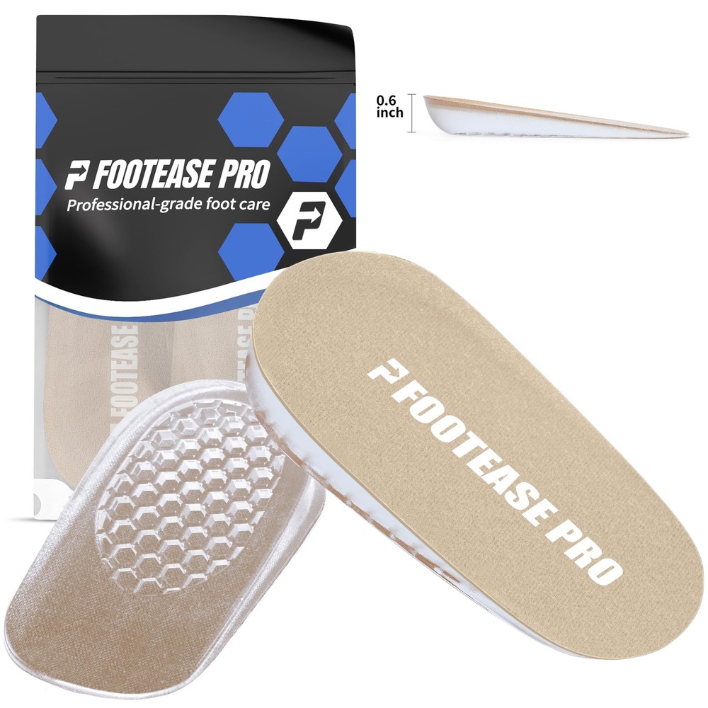 Height Increase Insoles, Gel Heel Lift Inserts for Pain Relief & Shock Absorp...