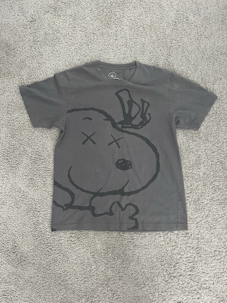 KAWS PEANUTS x Peanuts Snoopy Gray Men's Medium Graphic Cotton T-Shirt