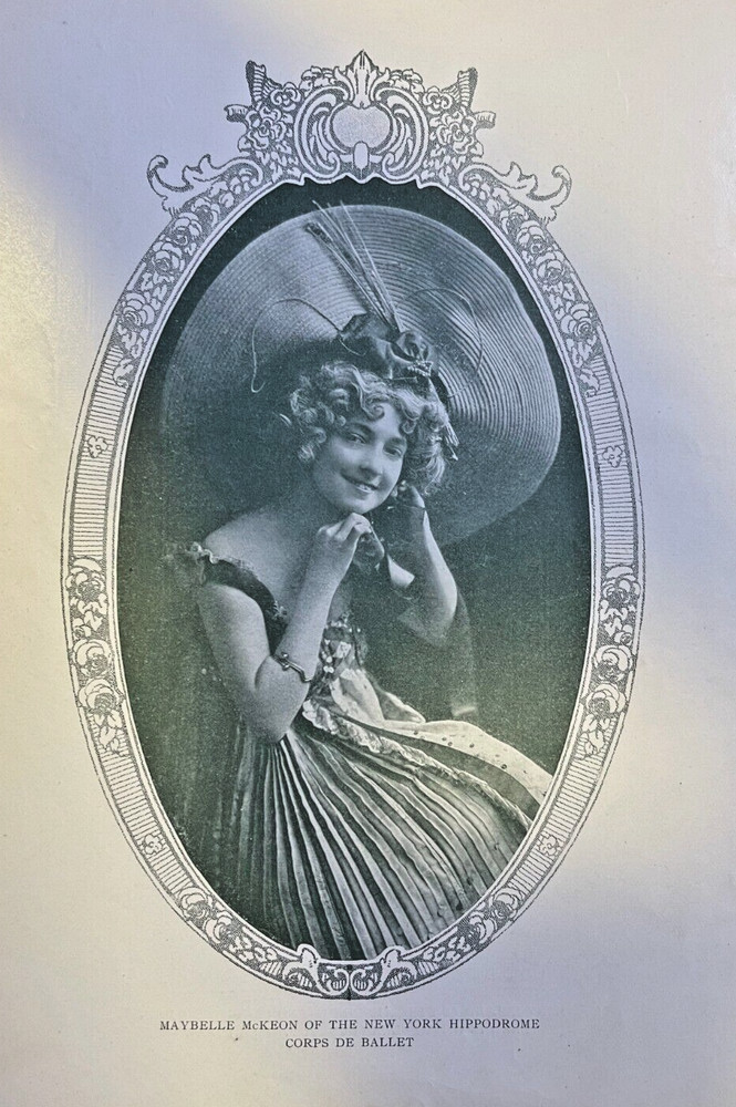 1909 Vintage Magazine Illustration Actress Maybelle McKeon New York Ballet