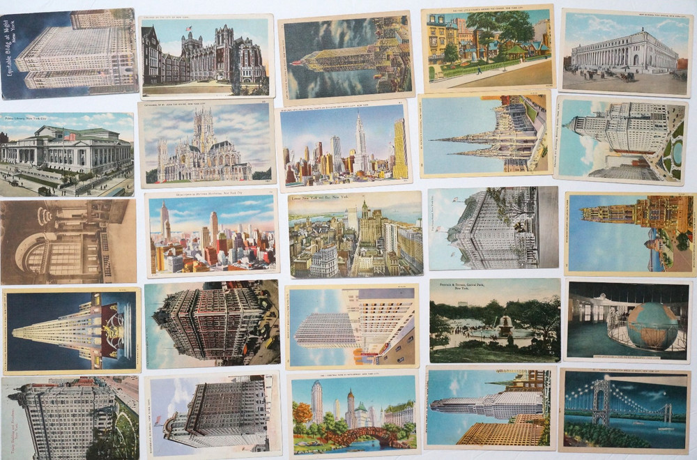 New York City Postcard LOT 25 Views NYC Buildings Vintage Old NY Post Cards