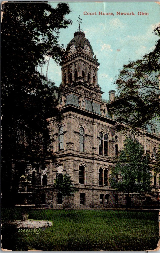 Newark OH-Ohio Court House Vintage Postcard 1911 Posted