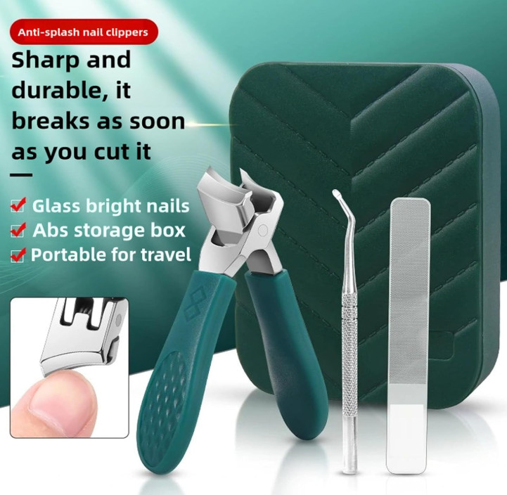 Eagle Beak Wide Jaw Nail Clippers for Thick Nails Anti-Splash Slanted Design