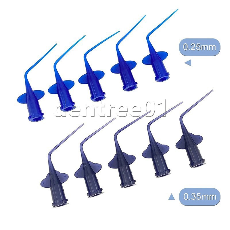 Disposable Dental Irrigation Syringe Tips 0.25mm 0.35mm 100PCS Endo Needles  