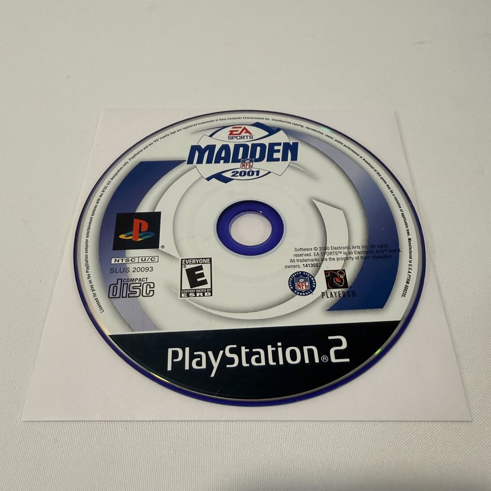 Madden NFL 2001 PS2 Sony Playstation 2 EA Sports Football Simulation Disc Only