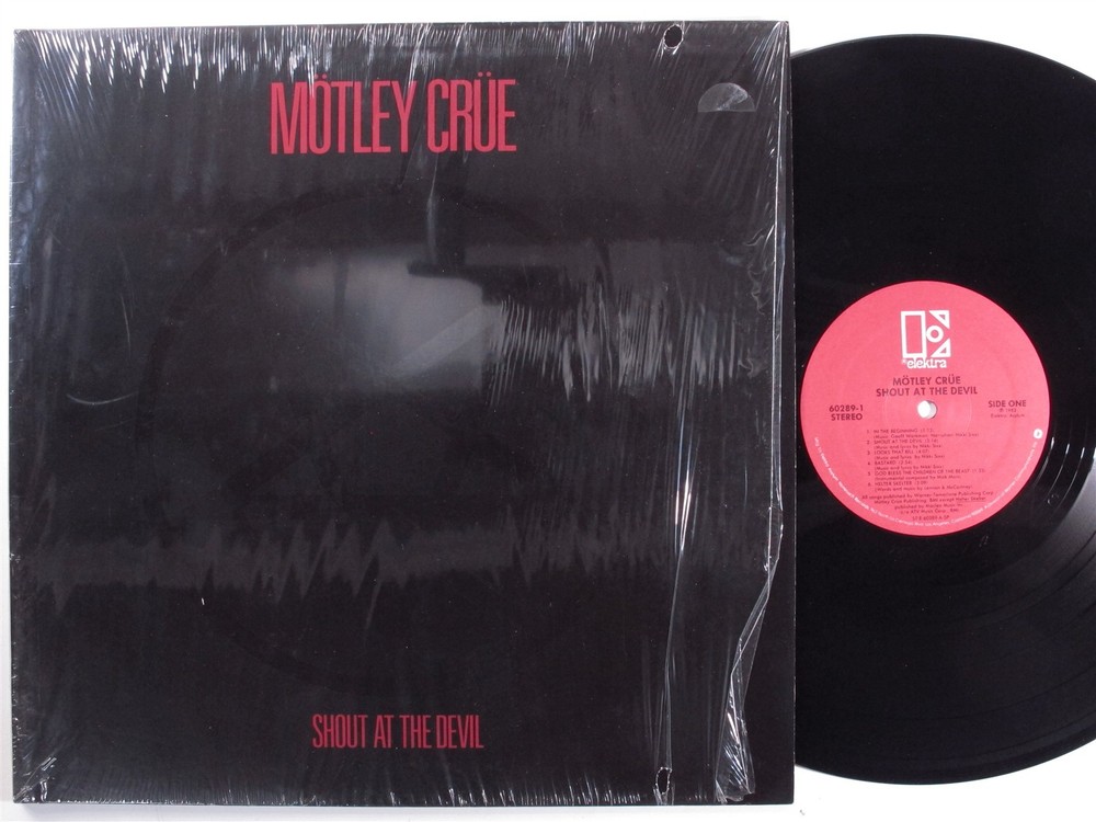 MOTLEY CRUE Shout At The Devil ELEKTRA LP VG+ gatefold with merch insert f