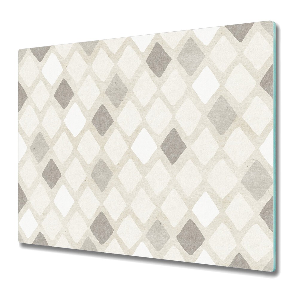 Glass Chopping Board Utensil Board Hand drawn harlequin geometric retro design