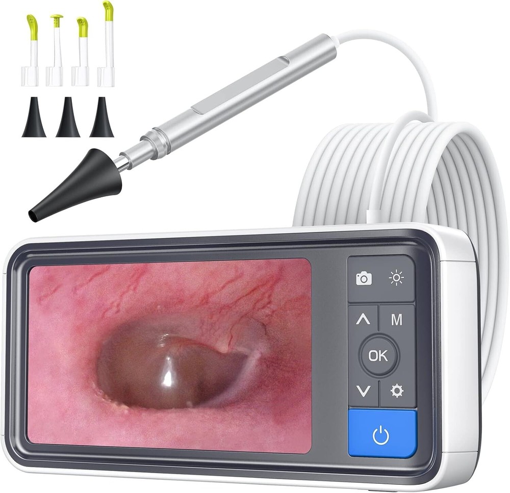 4.5-inch IPS Color Screen Digital Otoscope 1.0MP 1080P 3.9mm Camera 6 LED