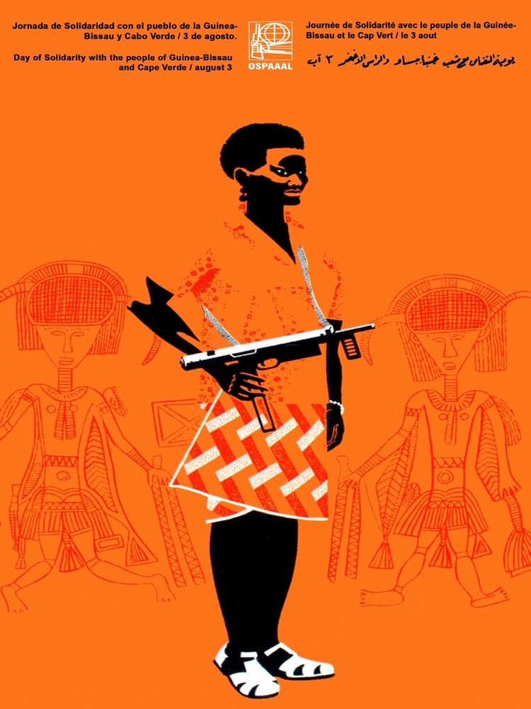 4528.OSPAAAL.black female guerilla.Guinea.CapeVerde.POSTER.decor Home Office art