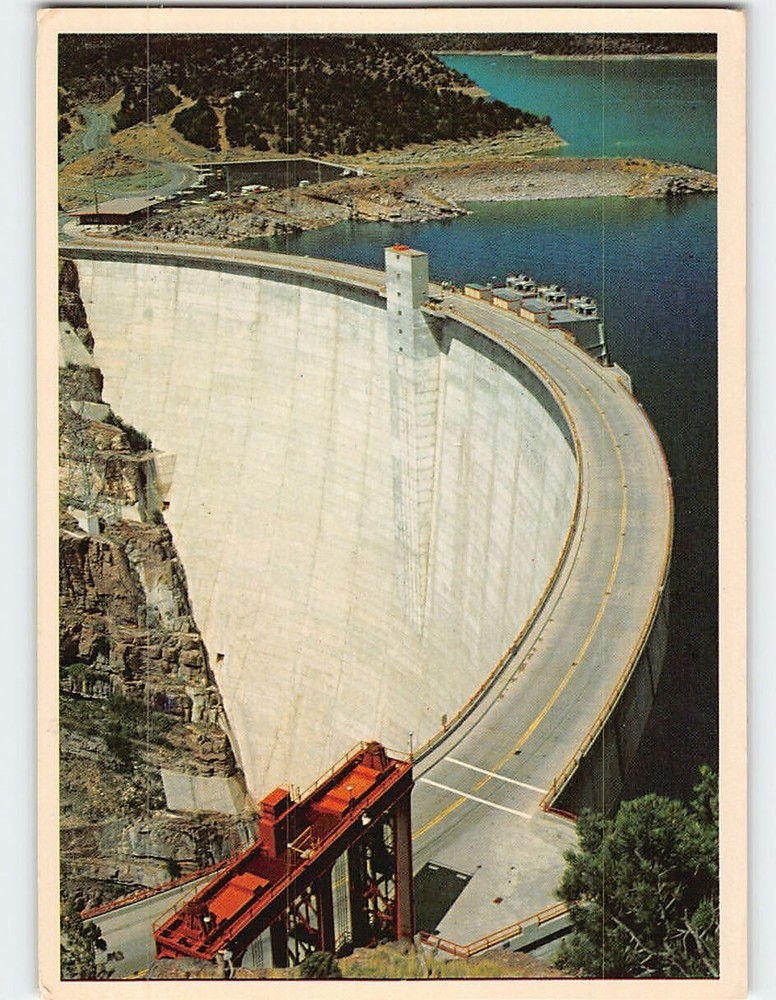 Postcard Flaming Gorge Dam And Visitor Center Dutch John Utah USA