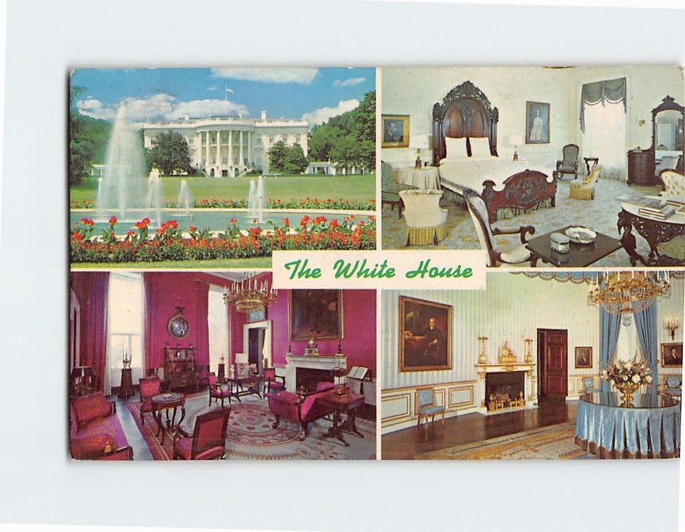 Postcard Multiple Scene At White House Washington DC
