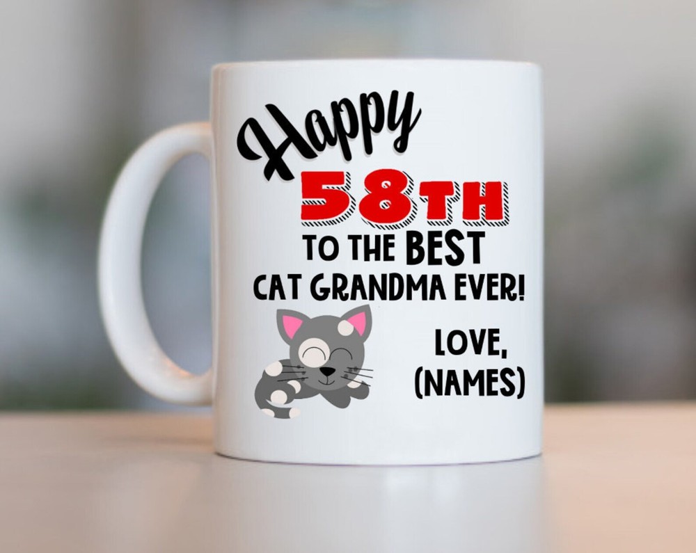 58th Cat Grandma Birthday Cat Grandma 58th Birthday 58th Birthday Gift For Cat